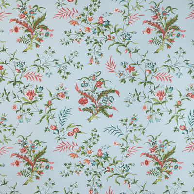 Chancay - Sky/Leaf Light Blue By Brunschwig & Fils | Cadenet Wallcoverings | Botanical & Floral Wallcovering Print
