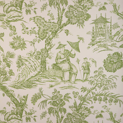 Marcel - Leaf White By Brunschwig & Fils | Cadenet Wallcoverings |Chinoiserie Toile Wallcovering Print