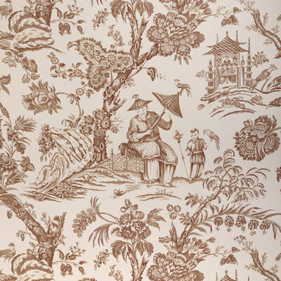 Marcel - Brown White By Brunschwig & Fils | Cadenet Wallcoverings |Chinoiserie Toile Wallcovering Print