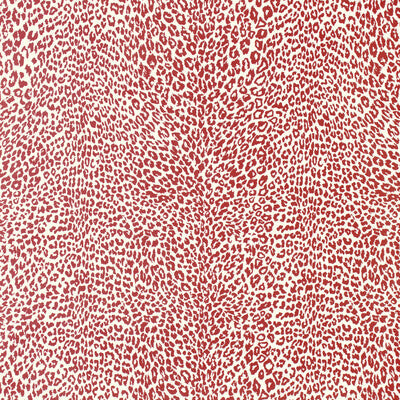 Petit Leopard - Rouge Red By Brunschwig & Fils | Madeleine Castaing Wallcoverings |Animal/Insects Animal Skins Wallcovering Print