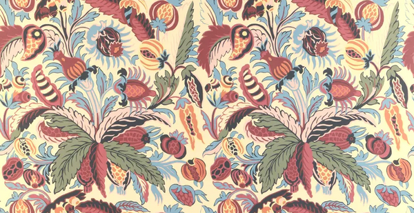 Villars - Bordeaux Pink By Brunschwig & Fils | Madeleine Castaing Wallcoverings | Botanical & Floral Wallcovering Print