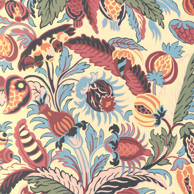 Villars - Bordeaux Pink By Brunschwig & Fils | Madeleine Castaing Wallcoverings | Botanical & Floral Wallcovering Print