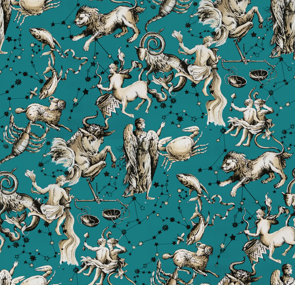Cosmique - Teal Turquoise By Brunschwig & Fils | Celeste Wallcovering |Animal/Insects Novelty Wallcovering Print