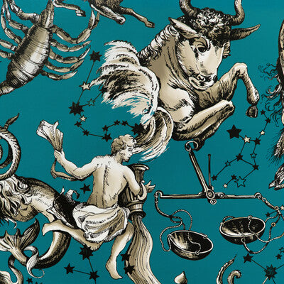 Samples and Purchasing available for Cosmique - Teal Turquoise By Brunschwig & Fils | Celeste Wallcovering |Animal/Insects Novelty Wallcovering Print at Designer Wallcoverings and Fabrics