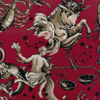 Cosmique - Ruby Red By Brunschwig & Fils | Celeste Wallcovering |Animal/Insects Novelty Wallcovering Print