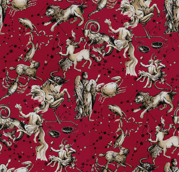 Cosmique - Ruby Red By Brunschwig & Fils | Celeste Wallcovering |Animal/Insects Novelty Wallcovering Print