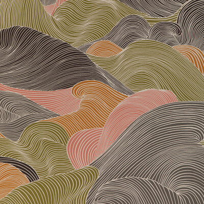 Tourbillon - Multi By Brunschwig & Fils | Celeste Wallcovering | Modern Wallcovering Print