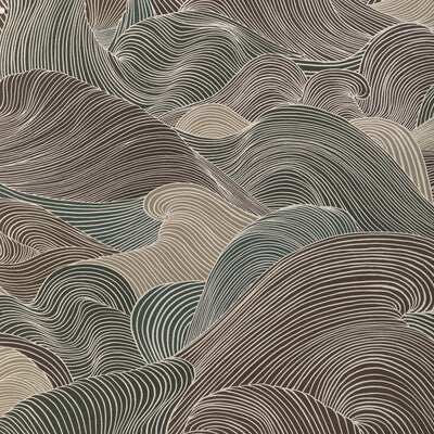 Tourbillon - Stone Black By Brunschwig & Fils | Celeste Wallcovering | Modern Wallcovering Print
