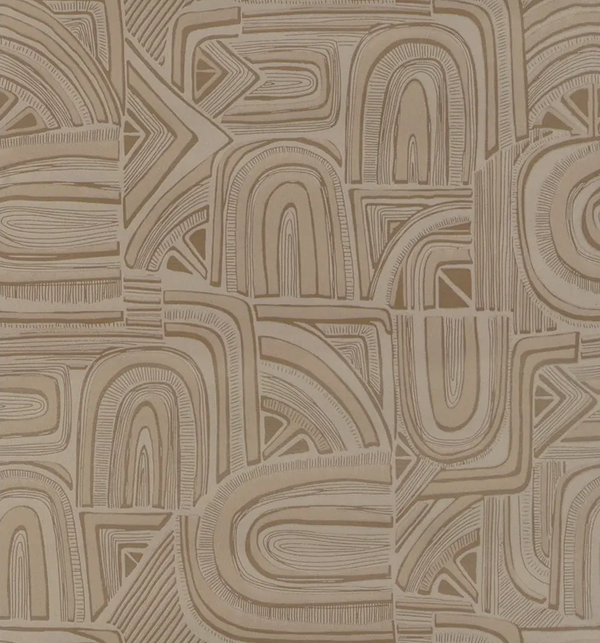 Timbre - Beige By Brunschwig & Fils | Celeste Wallcovering |Modern Metallic Wallcovering Print