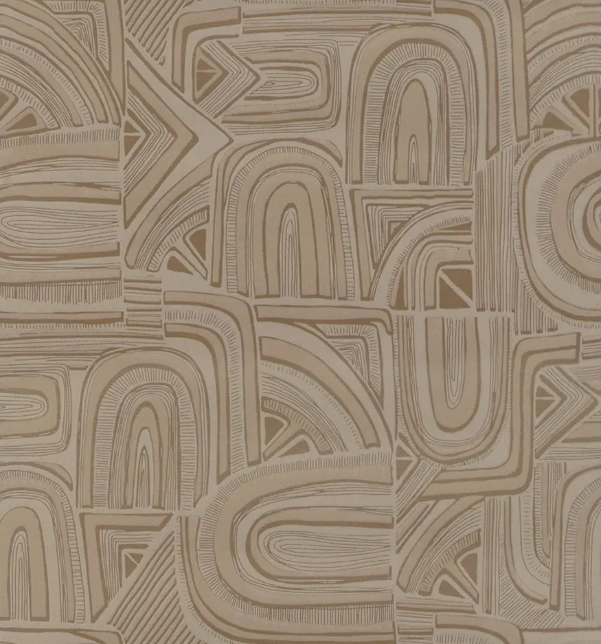 Timbre - Beige By Brunschwig & Fils | Celeste Wallcovering |Modern Metallic Wallcovering Print