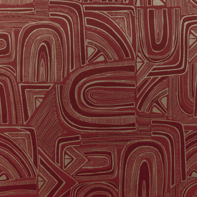 Timbre - Garnet Red By Brunschwig & Fils | Celeste Wallcovering |Modern Metallic Wallcovering Print