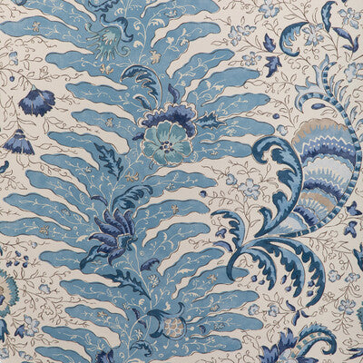 Samples and Purchasing available for Riviere - Sky Blue By Brunschwig & Fils | La Menagerie Wallcovering | Botanical & Floral Wallcovering Print at Designer Wallcoverings and Fabrics