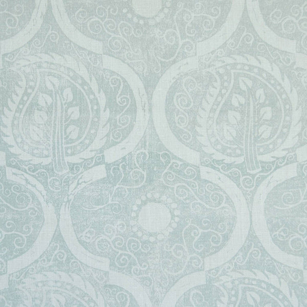 Samples and Purchasing available for Persian Leaf - Aqua Light Blue By Lee Jofa | Blithfield |Botanical & Floral Global Wallcovering Print at Designer Wallcoverings and Fabrics
