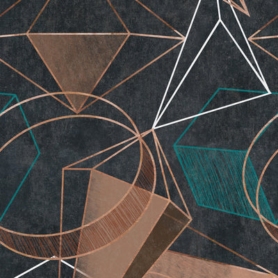 Perspectives - Black, Crimson, Turquoise Wallcovering | Mind the Gap