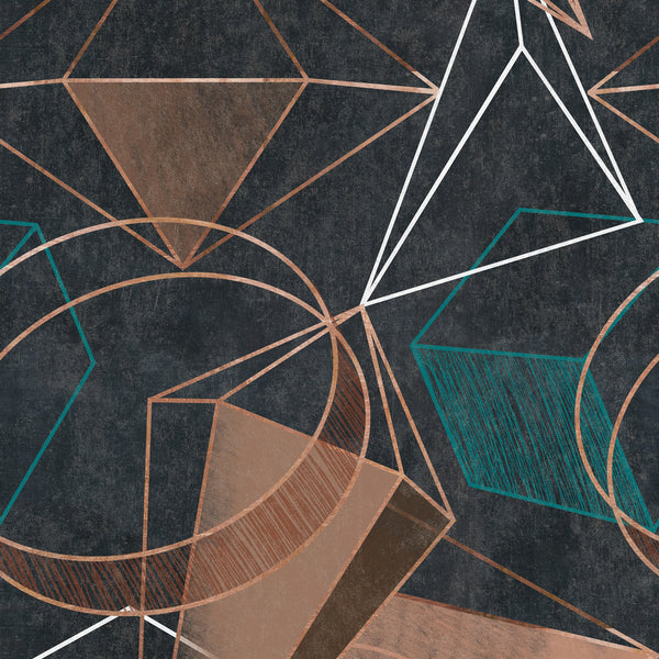 Perspectives - Black, Crimson, Turquoise Wallcovering | Mind the Gap