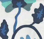 Navy French Green Teal Aqua on White Wallcoverings | Suncloth