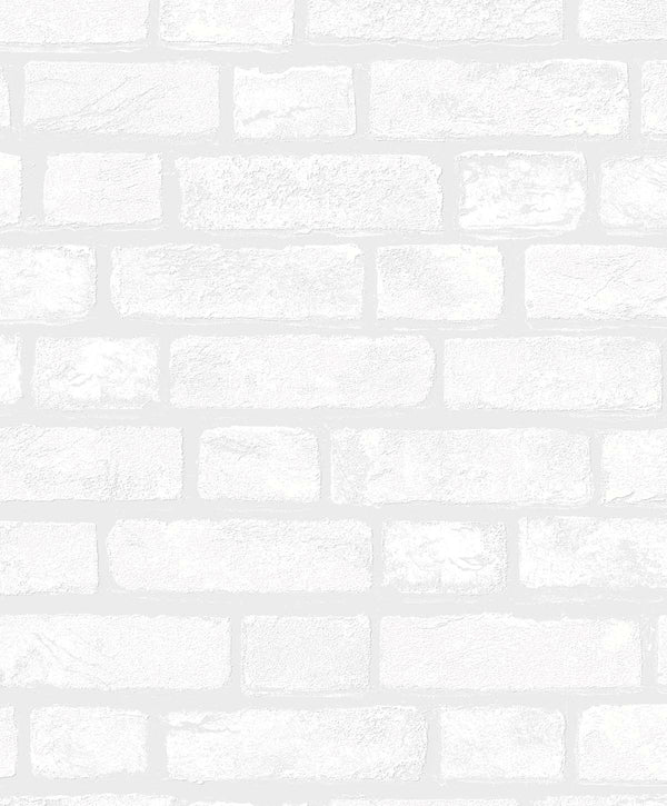 Vintage Brick Industrial Brick - Off-White | Architectural Wallcoverings