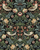 Malibu Fragaria Garden Prepasted Wallpaper - Vintage Animal Print - Ebony | Malibu Wallpaper