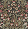 Malibu Tulip Garden Prepasted Wallpaper - Vintage Floral - Ebony & Red Clay | Malibu Wallpaper