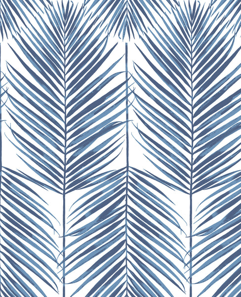 Malibu Paradise Palm Prepasted Wallpaper - Coastal Botanical - Coastal Blue | Malibu Wallpaper