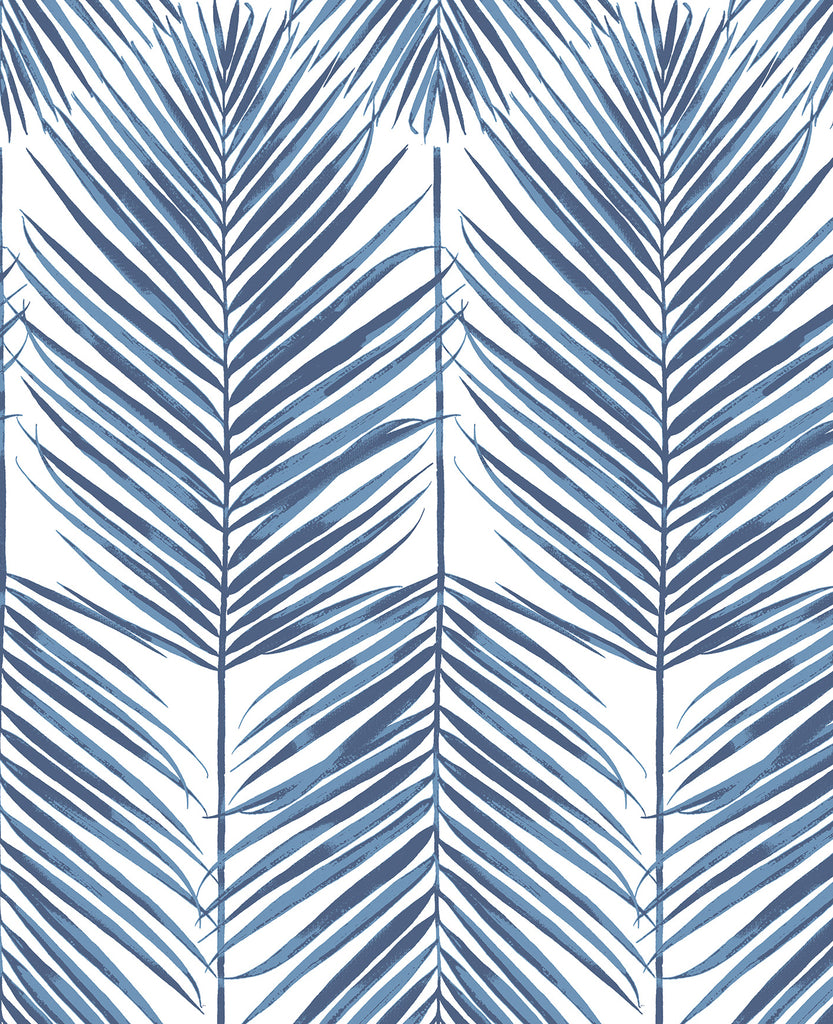 Malibu Paradise Palm Prepasted Wallpaper - Coastal Botanical - Coastal Blue | Malibu Wallpaper