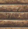 Malibu Faux Log Cabin Prepasted Wallpaper - Rustic Wood - Walnut | Malibu Wallpaper