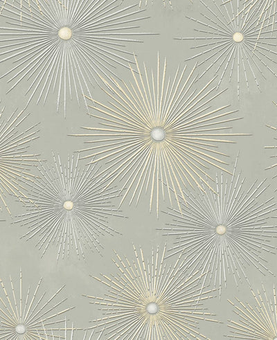 Starburst Geo Prepasted Mid Century Geometric - Smoke | Architectural Wallcoverings
