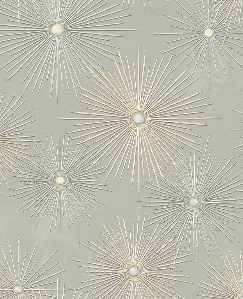 Malibu Starburst Geo Prepasted Wallpaper - Mid Century Geometric - Smoke | Malibu Wallpaper
