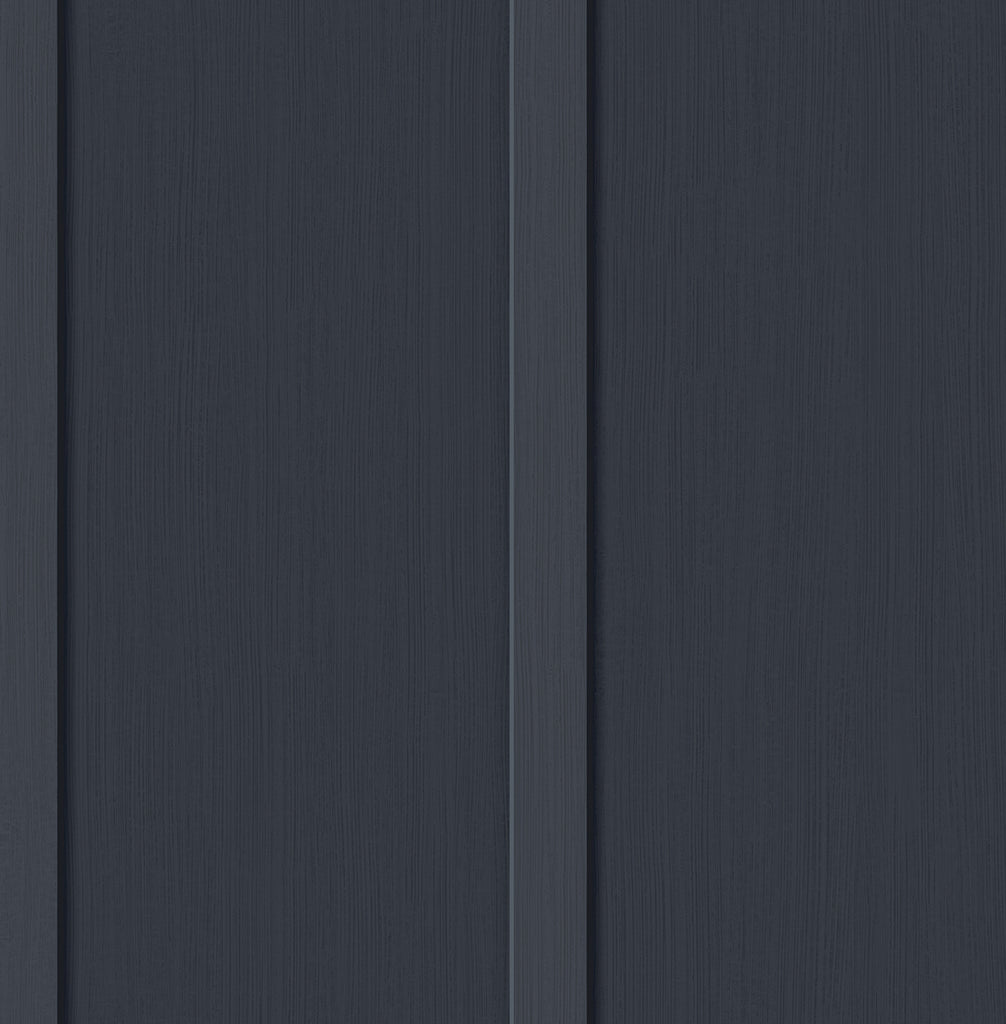 Malibu Faux Board and Batten Prepasted Wallpaper - Farmhouse Wood - Dark Blue | Malibu Wallpaper