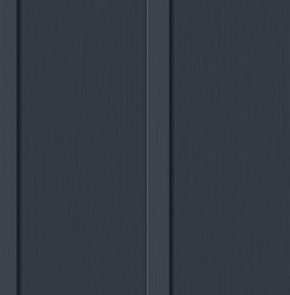Malibu Faux Board and Batten Prepasted Wallpaper - Farmhouse Wood - Dark Blue | Malibu Wallpaper