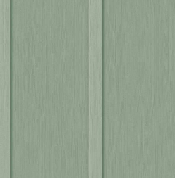 Malibu Faux Board and Batten Prepasted Wallpaper - Farmhouse Wood - Sage Green | Malibu Wallpaper