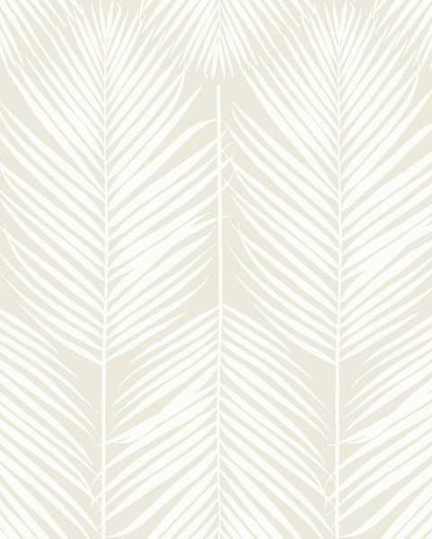 Malibu Palm Silhouette Prepasted Wallpaper - Coastal Botanical - Sea Salt | Malibu Wallpaper