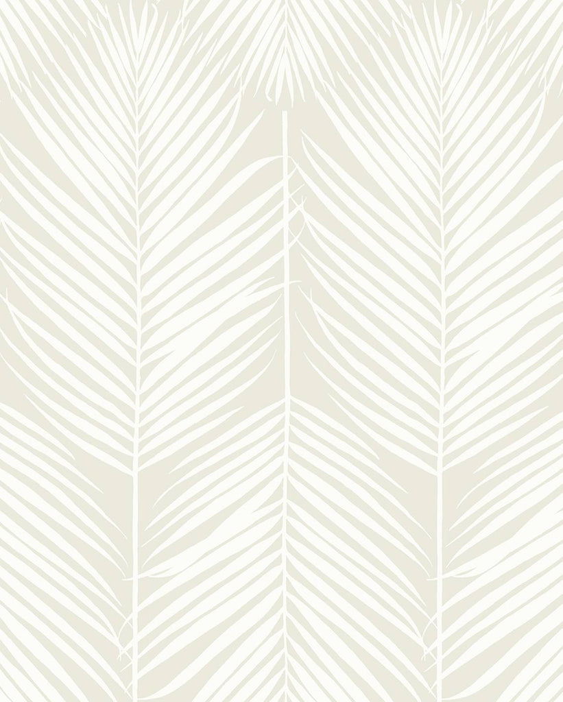 Malibu Palm Silhouette Prepasted Wallpaper - Coastal Botanical - Sea Salt | Malibu Wallpaper
