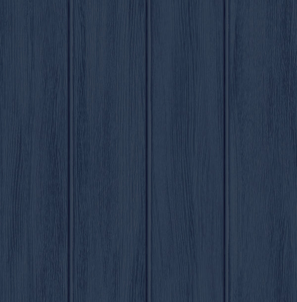 Faux Wood Panel Prepasted Coastal Wood - Naval Blue | Architectural Wallcoverings