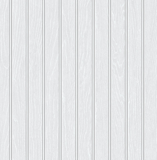 Faux Beadboard Prepasted Farmhouse Wood - Pearl Grey | Architectural Wallcoverings