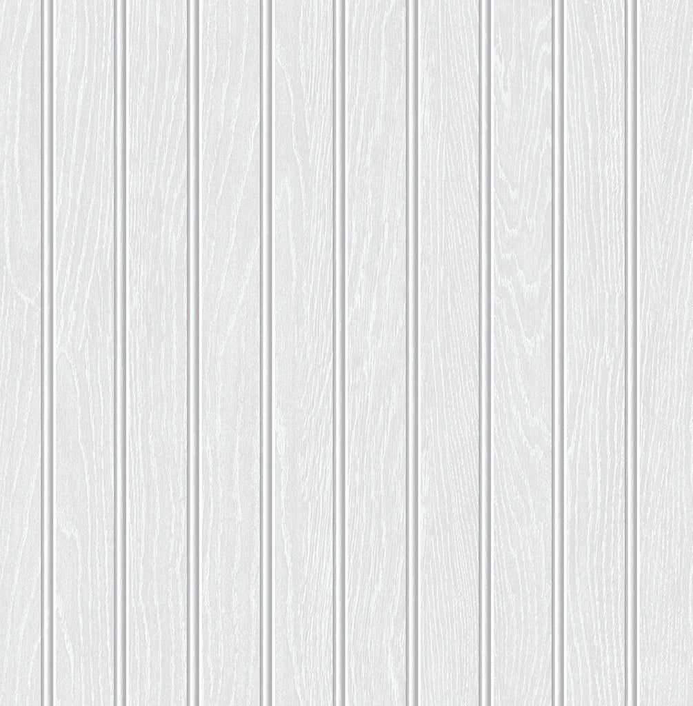 Malibu Faux Beadboard Prepasted Wallpaper - Farmhouse Wood - Pearl Grey | Malibu Wallpaper