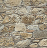 Malibu Faux Stone Wall Prepasted Wallpaper - Industrial Stone - Toffee & Ivory | Malibu Wallpaper