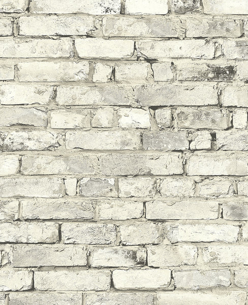Malibu Tailor Faux Brick Prepasted Wallpaper - Industrial Brick - Antique Plaster | Malibu Wallpaper
