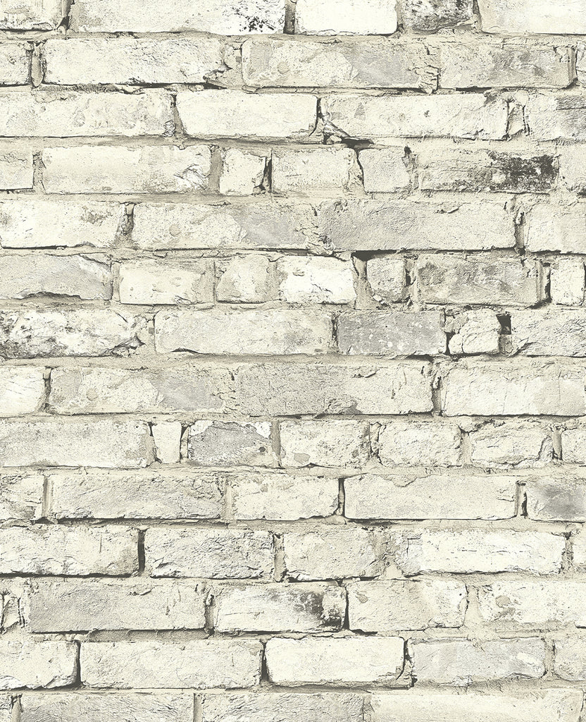 Malibu Tailor Faux Brick Prepasted Wallpaper - Industrial Brick - Antique Plaster | Malibu Wallpaper