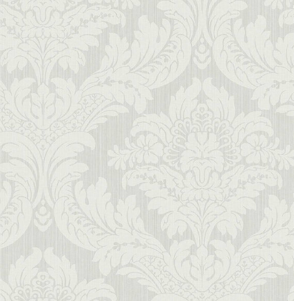 Malibu Genevieve Damask Wallpaper - Traditional Damask - Morning Mist | Malibu Wallpaper