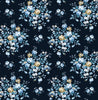 Malibu Floral Bouquet Prepasted Wallpaper - Traditional Floral - Midnight Blue & Toffee | Malibu Wallpaper
