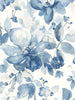 Malibu Watercolor Garden Wallpaper - Contemporary Floral - Bluestone | Malibu Wallpaper