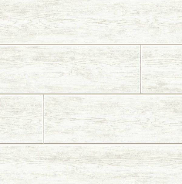 Coastal Faux Shiplap Coastal Wood - Alabaster | Architectural Wallcoverings