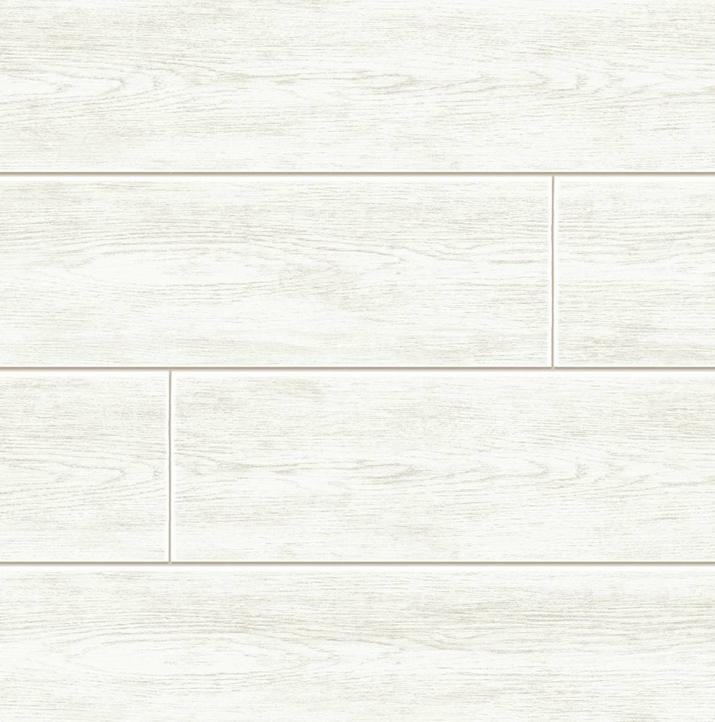 Malibu Coastal Faux Shiplap Wallpaper - Coastal Wood - Alabaster | Malibu Wallpaper