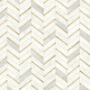 Malibu Chevron Faux Tile Wallpaper - Contemporary Tile - Gold & Pearl Grey | Malibu Wallpaper