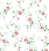 Malibu Meadow Floral Trail Wallpaper - Transitional Floral - Blush & Spearmint | Malibu Wallpaper