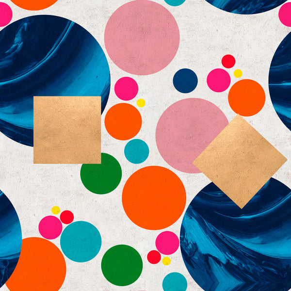 Pseudomorph - Gold, Blue, White, Pink, Orange Wallcovering | Mind the Gap