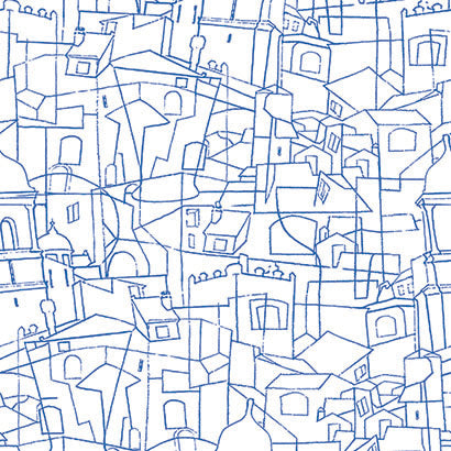 Cubist Cityscape Peel and Stick Wallpaper | Apartment Wallpaper