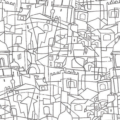 Cubist Cityscape Peel and Stick Wallpaper | Apartment Wallpaper