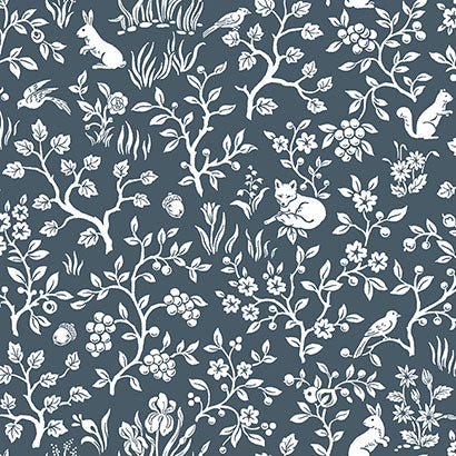Nantucket Navy Blue Wallcovering | Jeffrey Stevens